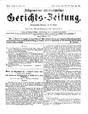 Allgemeine österreichische Gerichts-Zeitung Dienstag 26. März 1872