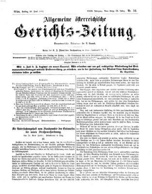 Allgemeine österreichische Gerichts-Zeitung Freitag 28. Juni 1872