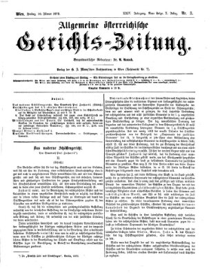 Allgemeine österreichische Gerichts-Zeitung Freitag 10. Januar 1873