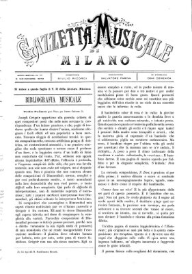 Gazzetta musicale di Milano Sonntag 2. November 1873