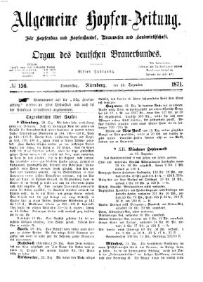 Allgemeine Hopfen-Zeitung Donnerstag 28. Dezember 1871