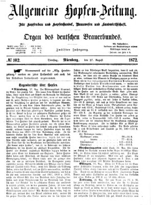 Allgemeine Hopfen-Zeitung Dienstag 27. August 1872