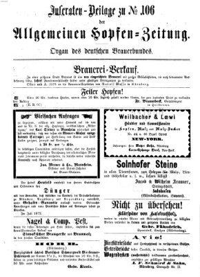 Allgemeine Hopfen-Zeitung Donnerstag 5. September 1872