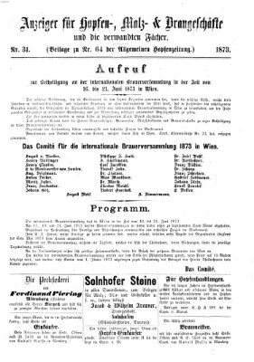 Allgemeine Hopfen-Zeitung Samstag 31. Mai 1873