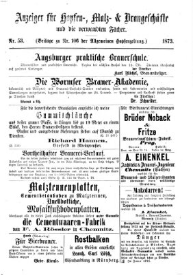 Allgemeine Hopfen-Zeitung Donnerstag 11. September 1873