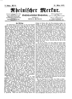 Rheinischer Merkur (Deutscher Merkur) Sonntag 31. März 1872