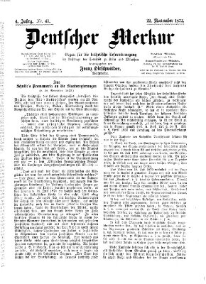 Deutscher Merkur Samstag 22. November 1873