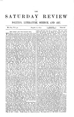 Saturday review Samstag 12. August 1871