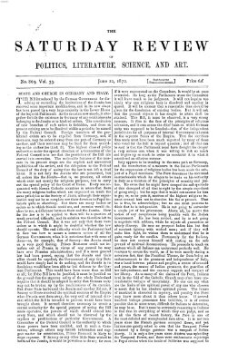 Saturday review Samstag 22. Juni 1872