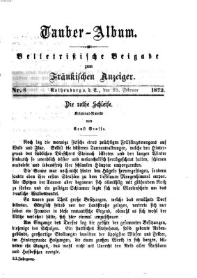 Tauber-Album (Fränkischer Anzeiger) Sonntag 25. Februar 1872