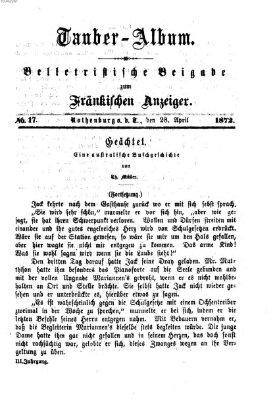 Tauber-Album (Fränkischer Anzeiger) Sonntag 28. April 1872