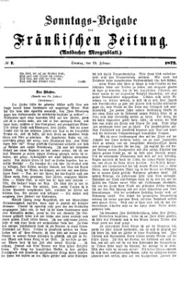 Fränkische Zeitung (Ansbacher Morgenblatt) Sonntag 18. Februar 1872