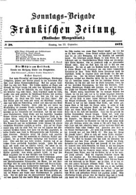 Fränkische Zeitung (Ansbacher Morgenblatt) Sonntag 22. September 1872
