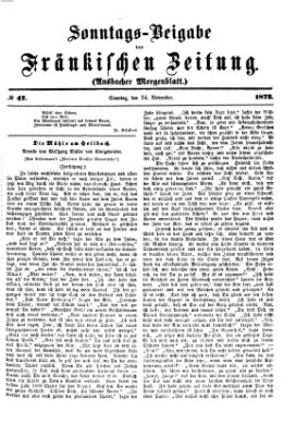 Fränkische Zeitung (Ansbacher Morgenblatt) Sonntag 24. November 1872