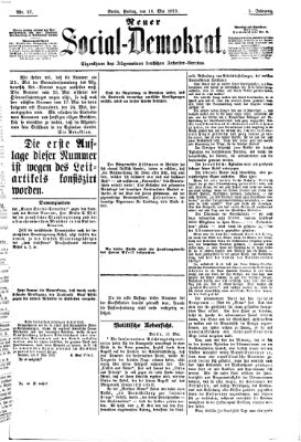 Neuer Social-Demokrat Freitag 16. Mai 1873