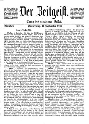 Der Zeitgeist Donnerstag 11. September 1873