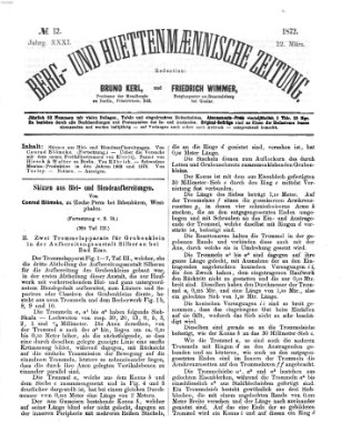 Berg- und hüttenmännische Zeitung Freitag 22. März 1872