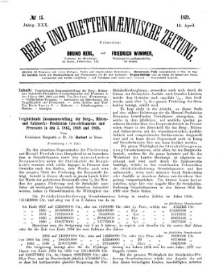Berg- und hüttenmännische Zeitung Freitag 14. April 1871