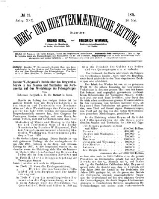 Berg- und hüttenmännische Zeitung Freitag 26. Mai 1871