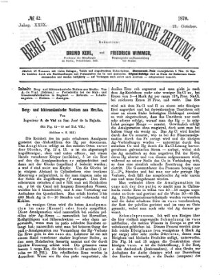 Berg- und hüttenmännische Zeitung Freitag 21. Oktober 1870