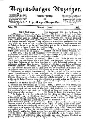 Regensburger Anzeiger Mittwoch 7. Januar 1863