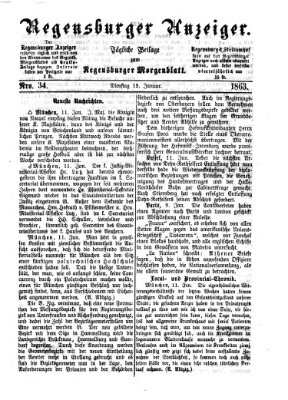 Regensburger Anzeiger Dienstag 13. Januar 1863