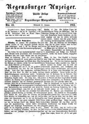 Regensburger Anzeiger Mittwoch 21. Januar 1863