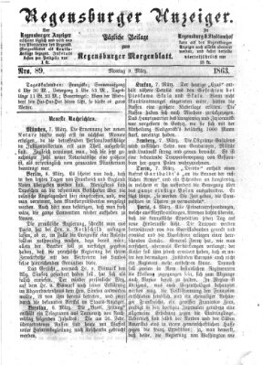 Regensburger Anzeiger Montag 9. März 1863