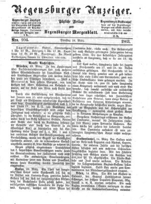Regensburger Anzeiger Dienstag 24. März 1863