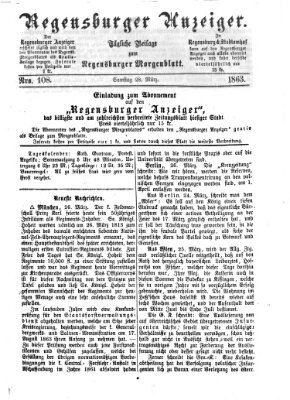 Regensburger Anzeiger Samstag 28. März 1863