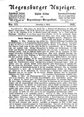 Regensburger Anzeiger Donnerstag 2. April 1863
