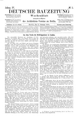 Deutsche Bauzeitung 〈Berlin〉 Donnerstag 3. Februar 1870