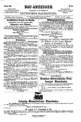 Bau-Anzeiger Donnerstag 22. August 1872