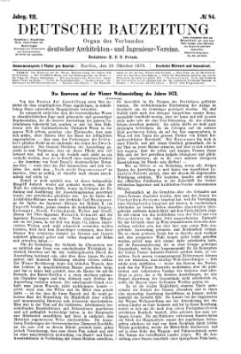Deutsche Bauzeitung 〈Berlin〉 Samstag 18. Oktober 1873