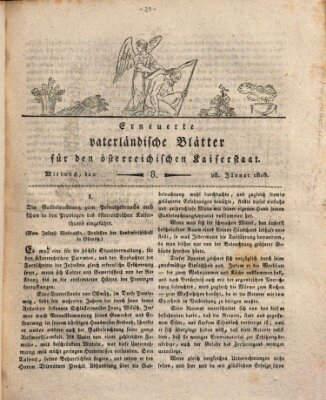 Erneuerte vaterländische Blätter für den österreichischen Kaiserstaat Mittwoch 28. Januar 1818