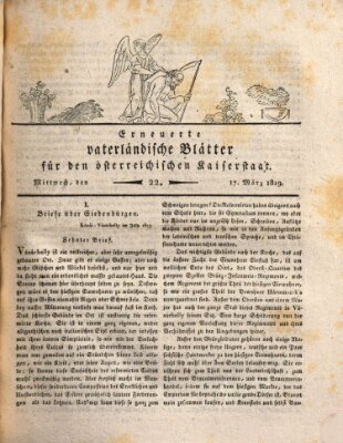 Erneuerte vaterländische Blätter für den österreichischen Kaiserstaat Mittwoch 17. März 1819