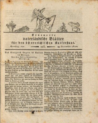 Erneuerte vaterländische Blätter für den österreichischen Kaiserstaat Freitag 29. Dezember 1820