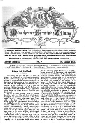 Münchener Gemeinde-Zeitung Donnerstag 30. Januar 1873