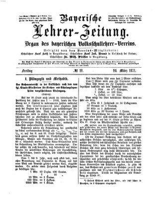 Bayerische Lehrerzeitung Freitag 24. März 1871