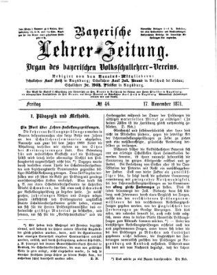 Bayerische Lehrerzeitung Freitag 17. November 1871