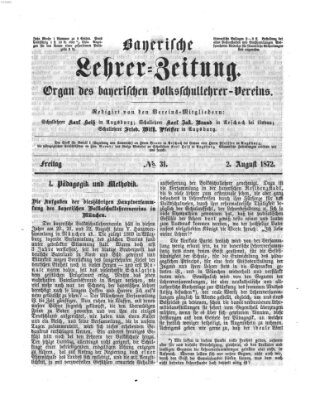 Bayerische Lehrerzeitung Freitag 2. August 1872