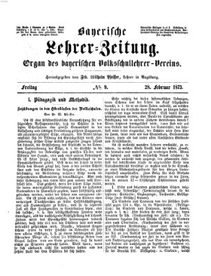Bayerische Lehrerzeitung Freitag 28. Februar 1873