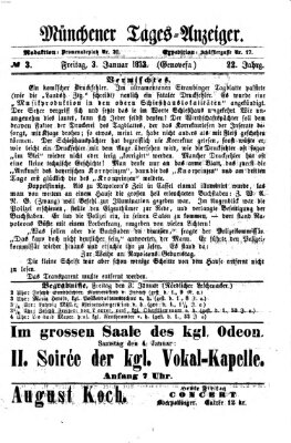 Münchener Tages-Anzeiger Freitag 3. Januar 1873