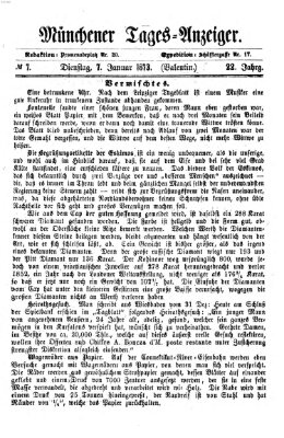 Münchener Tages-Anzeiger Dienstag 7. Januar 1873