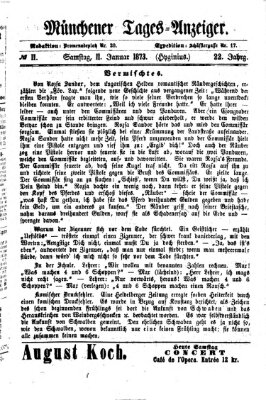 Münchener Tages-Anzeiger Samstag 11. Januar 1873