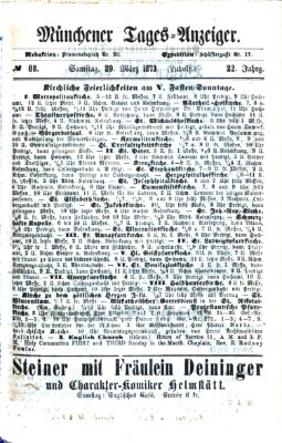 Münchener Tages-Anzeiger Samstag 29. März 1873
