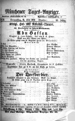 Münchener Tages-Anzeiger Donnerstag 15. Mai 1873