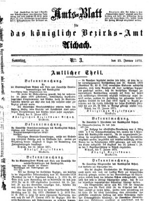 Amtsblatt für das Bezirksamt und Amtsgericht Aichach Sonntag 15. Januar 1871