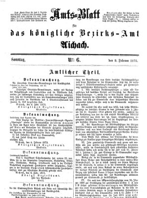 Amtsblatt für das Bezirksamt und Amtsgericht Aichach Sonntag 9. Februar 1873