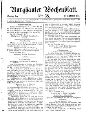 Burghauser Wochenblatt Sonntag 17. September 1871
